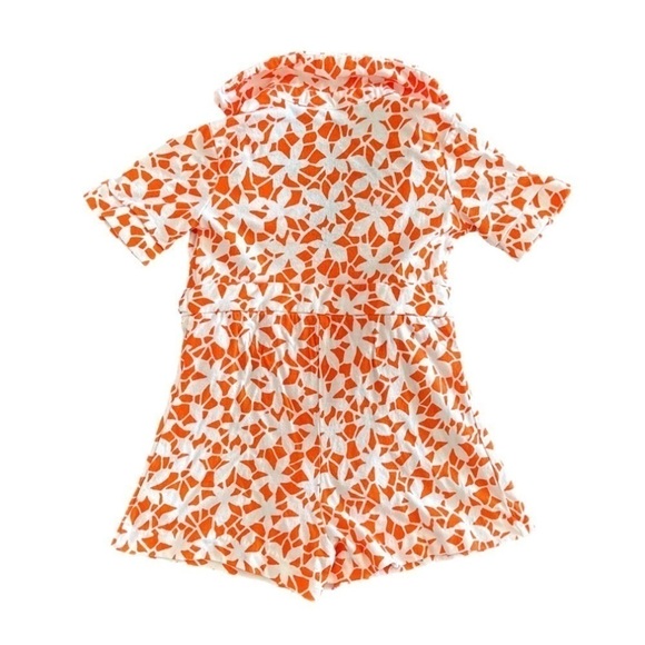 DVF baby gap oranges and white floral print side tie romper in size 4 - Picture 2 of 8